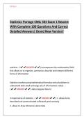 Statistics Portage CNSL 503 Exam 1 Newest  With Complete 100 Questions And Correct  Detailed Answers&vert; Brand New Version&excl; 