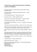 TORCH FINAL EXAM QUESTIONS WITH VERIFIED  ACCURATE ANSWERS