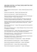 WELDING OXYFUEL CUTTING TORCH WRITTEN TEST REVIEW QUESTIONS