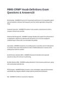 RIMS-CRMP Vocab-Definitions Exam Questions & Answers