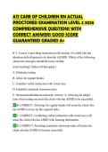 ATI CARE OF CHILDREN RN ACTUAL PROCTORED EXAMINATION LEVEL 3 2026 COMPREHENSIVE QUESTIONS WITH CORRECT ANSWERS GOOD SCORE GUARANTEED GRADED A&plus;