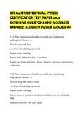ATI GASTROINTESTINAL SYSTEM CERTIFICATION TEST PAPER 2026 EXTENSIVE QUESTIONS AND ACCURATE ANSWERS ALREADY PASSED GRADED A&plus;