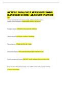 ACTUAL 2026&sol;2027 SERVSAFE FOOD HANDLER GUIDE ALREADY PASSED A&plus;