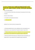 ACTUAL SERVSAFE FOOD HANDLER PRACTICE TEST &lpar;PT&period;1&rpar;QUESTIONS WITH ANSWERS GRADED A&plus;