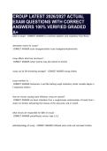 CROUP LATEST 2026&sol;2027 ACTUAL EXAM QUESTIONS WITH CORRECT ANSWERS 100&percnt; VERIFIED GRADED A&plus;