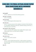 CCBC BIO 110 FINAL ACTUAL EXAM PAPER 2026 QUESTIONS WITH ANSWERS GRADED A&plus;