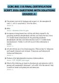 CCBC BIO 110 FINAL CERTIFICATION SCRIPT 2026 QUESTIONS WITH SOLUTIONS GRADED A&plus;