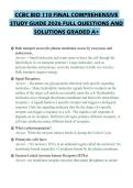 CCBC BIO 110 FINAL COMPREHENSIVE STUDY GUIDE 2026 FULL QUESTIONS AND SOLUTIONS GRADED A&plus;