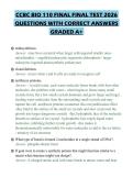 CCBC BIO 110 FINAL FINAL TEST 2026 QUESTIONS WITH CORRECT ANSWERS GRADED A&plus;