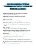 CCBC BIO 110 FINAL PRACTICE EXAMINATION 2026 QUESTIONS WITH ANSWERS GRADED A&plus;