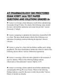 ATI PHARMACOLOGY CMS PROCTORED EXAM SCRIPT 2026 TEST PAPER QUESTIONS AND SOLUTIONS GRADED A&plus;
