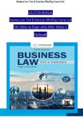 Solution Manual for Business Law&colon; Text & Exercises 10th Edition &vert; Roger Leroy Miller &vert; Complete Guide