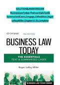 Solution Manual for Business Law Today&colon; The Essentials &ndash; Text & Summarized Cases 13th Edition &vert; Roger Leroy &vert; Complete Guide