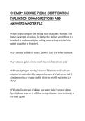 CHEM219 MODULE 7 2026 CERTIFICATION EVALUATION EXAM QUESTIONS AND ANSWERS MASTER FILE