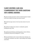 CLIENT-CENTERED CARE 2026 COMPREHENSIVE TEST PAPER QUESTIONS WITH VERIFIED ANSWERS