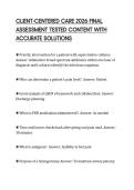 CLIENT-CENTERED CARE 2026 FINAL ASSESSMENT TESTED CONTENT WITH ACCURATE SOLUTIONS