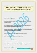 AMS 365 - UNIT 1 EXAM QUESTIONS AND ANSWERS GRADED A&plus; 2026