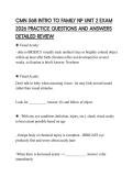 CMN 568 INTRO TO FAMILY NP UNIT 2 EXAM 2026 PRACTICE QUESTIONS AND ANSWERS DETAILED REVIEW