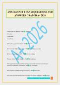 AMS 366 UNIT 2 EXAM QUESTIONS AND ANSWERS GRADED A&plus; 2026