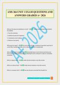 AMS 366 Exam Package Deal 100&percnt; VERIFIED 2026&sol;2027&period;