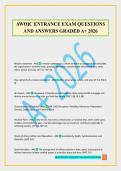 AWOIC ENTRANCE EXAM QUESTIONS AND ANSWERS GRADED A&plus; 2026