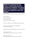 PMHNP Exam Reported ACTUAL EXAM ALL QUESTIONS AND WELL ELABORATED ANSWERS TOP RATED VERSION FOR ALREADY A&plus; GRADED HIGHLY RECOMMENDED &vert;NEW AND REVISED