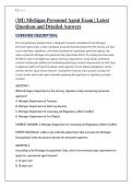 &lpar;MI&rpar; Michigan Personnel Agent Exam &vert; Latest Questions and Detailed Answers 