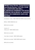 PMHNP Exam Review&colon; Comprehensive Last Minute Review 1 ACTUAL EXAM ALL QUESTIONS AND WELL ELABORATED ANSWERS TOP RATED VERSION FOR ALREADY A&plus; GRADED HIGHLY RECOMMENDED &vert;NEW AND REVISED