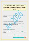 CALIFORNIA REAL ESTATE EXAM QUESTIONS AND ANSWERS GRADED A&plus; 2026