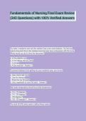 Fundamentals of Nursing Final Exam Review &lpar;342 Questions&rpar; with 100&percnt; Verified Answers