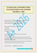 CE 366 EXAM 2 &lpar;CONSTRUCTION&rpar; EXAM QUESTIONS AND ANSWERS GRADED A&plus; 2026