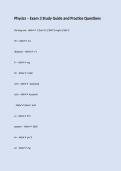 Physics &ndash; Exam 3 Study Guide and Practice Questions