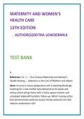 Lowdermilk Maternity Nursing 13th Edition&colon; Comprehensive Test Bank with Rationales for Every Question