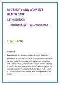Lowdermilk Maternity Nursing Test Bank&colon; 20 NCLEX-Style MCQs Per Chapter &vert; Women's Health Care 13th Edition Questions with Rationales