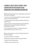COMPLEX ADULT HEALTH GUIDE 1 2026 CERTIFICATION EVALUATION EXAM QUESTIONS AND ANSWERS MASTER FILE