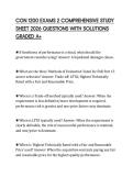 CON 1200 EXAMS 2 COMPREHENSIVE STUDY SHEET 2026 QUESTIONS WITH SOLUTIONS GRADED A&plus;