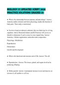 BIOLOGY 171 UPDATED SCRIPT 2026 PRACTICE SOLUTIONS GRADED A&plus;