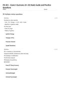 FIS 201 &ndash; Exam 4 &lpar;Lectures 24&ndash;33&rpar; Study Guide and Practice Questions