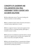 CONCEPTS OF LEADERSHIP AND COLLABORATION 2026 FINAL ASSESSMENT TESTED CONTENT WITH ACCURATE SOLUTIONS