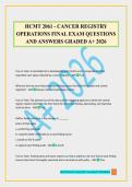 HCMT 2061 - CANCER REGISTRY OPERATIONS FINAL EXAM QUESTIONS AND ANSWERS GRADED A&plus; 2026