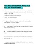 BOATING CERTIFICATION PAPER 2026 FULL SOLUTION GRADED A&plus;