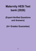 Maternity HESI Test Bank &vert; Practice Questions & Study Guide &lpar;PDF&rpar;