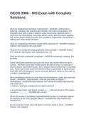 GEOG 3386 - GIS Exam with Complete Solutions