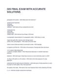 GIS FINAL EXAM WITH ACCURATE SOLUTIONS