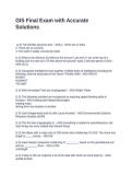 GIS Final Exam with Accurate Solutions