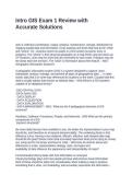 Intro GIS Exam 1 Review with Accurate Solutions