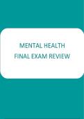 GRADED A&plus;NUR 2488 Mental Health Nursing Final Exam Review 2026 Verified
