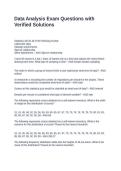Data Analysis Exam Questions with Verified Solutions