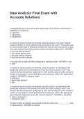 Data Analysis Final Exam with Accurate Solutions