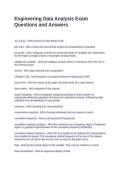 Engineering Data Analysis Exam Questions and Answers